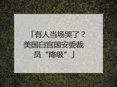 有人当场哭了？美国白宫国安委裁员“降级”