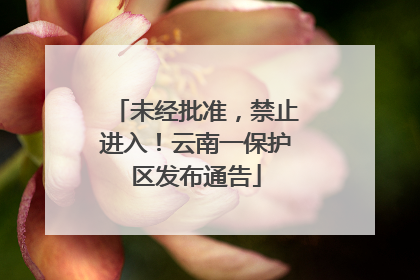 未经批准，禁止进入！云南一保护区发布通告
