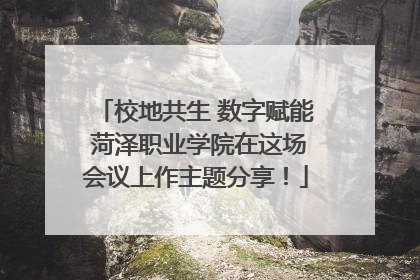 校地共生 数字赋能 菏泽职业学院在这场会议上作主题分享！