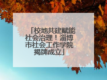 校地共建赋能社会治理！淄博市社会工作学院揭牌成立