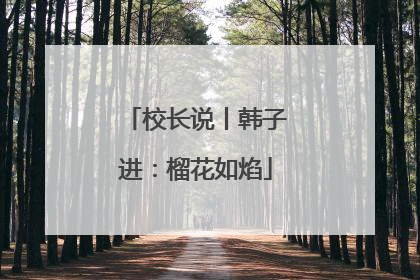 校长说丨韩子进：榴花如焰