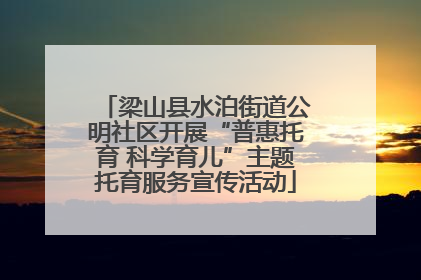 梁山县水泊街道公明社区开展“普惠托育 科学育儿”主题托育服务宣传活动