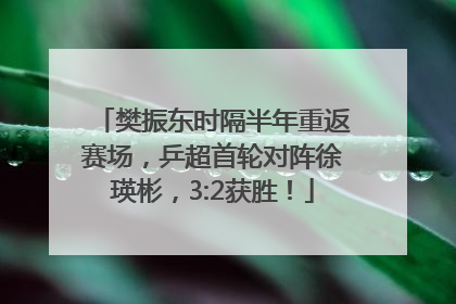 樊振东时隔半年重返赛场，乒超首轮对阵徐瑛彬，3:2获胜！