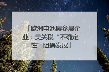 欧洲电池展参展企业：美关税“不确定性”阻碍发展