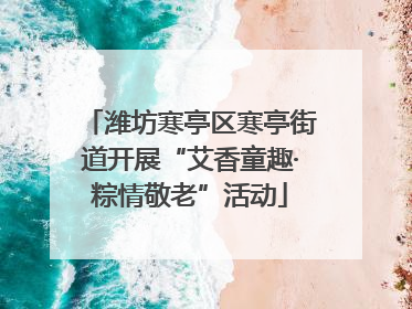 潍坊寒亭区寒亭街道开展“艾香童趣·粽情敬老”活动