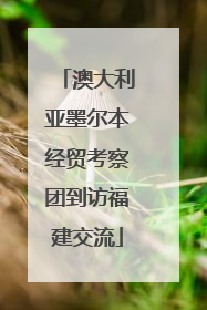 澳大利亚墨尔本经贸考察团到访福建交流