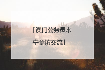 澳门公务员来宁参访交流