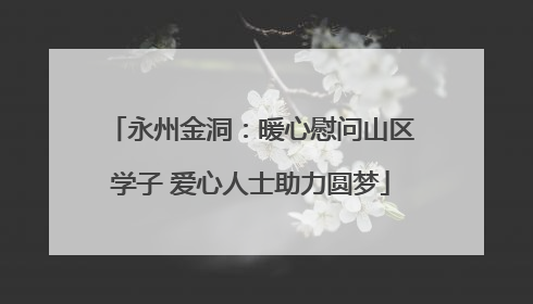永州金洞：暖心慰问山区学子 爱心人士助力圆梦