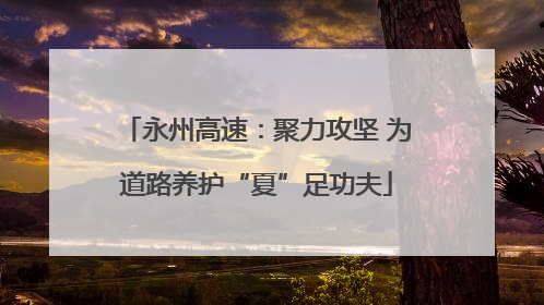 永州高速：聚力攻坚 为道路养护“夏”足功夫