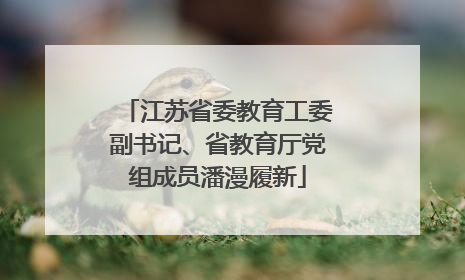 江苏省委教育工委副书记、省教育厅党组成员潘漫履新