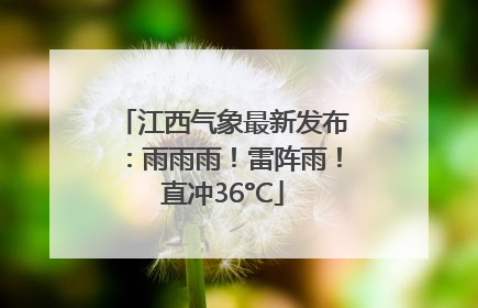 江西气象最新发布：雨雨雨！雷阵雨！直冲36°C
