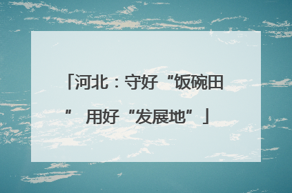 河北：守好“饭碗田” 用好“发展地”