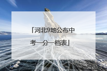 河北9地公布中考一分一档表