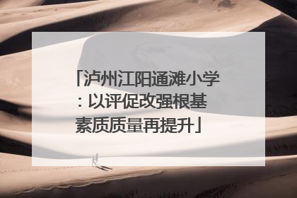 泸州江阳通滩小学：以评促改强根基 素质质量再提升