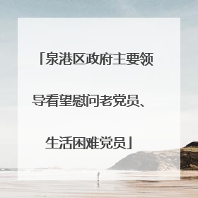 泉港区政府主要领导看望慰问老党员、生活困难党员