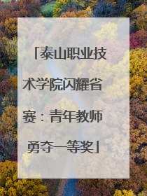 泰山职业技术学院闪耀省赛：青年教师勇夺一等奖
