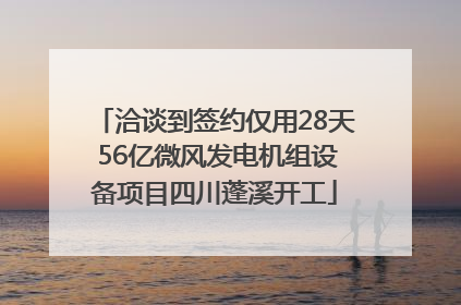 洽谈到签约仅用28天 56亿微风发电机组设备项目四川蓬溪开工