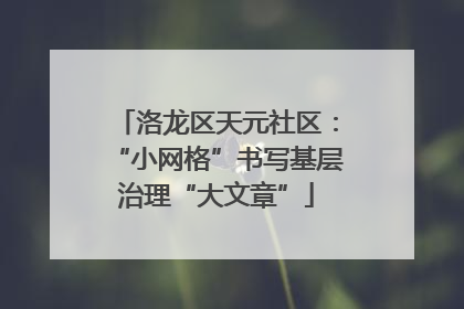 洛龙区天元社区：“小网格”书写基层治理“大文章”