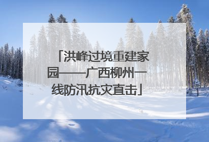 洪峰过境重建家园——广西柳州一线防汛抗灾直击