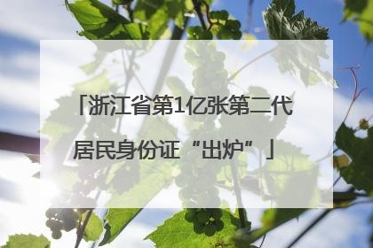 浙江省第1亿张第二代居民身份证“出炉”