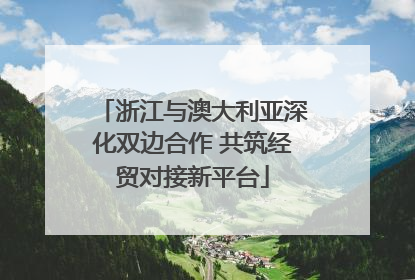 浙江与澳大利亚深化双边合作 共筑经贸对接新平台