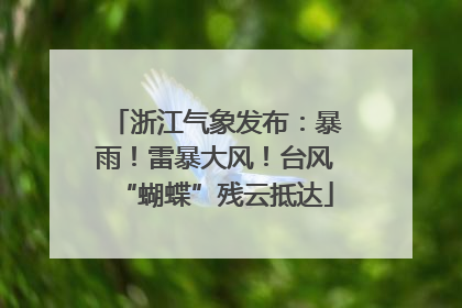 浙江气象发布：暴雨！雷暴大风！台风“蝴蝶”残云抵达