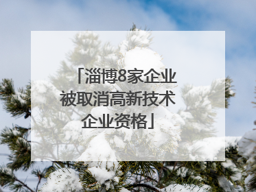 淄博8家企业被取消高新技术企业资格