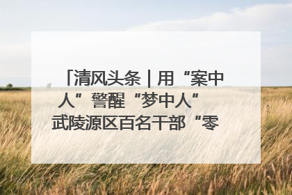 清风头条｜用“案中人”警醒“梦中人” 武陵源区百名干部“零距离”接受警示教育