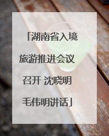 湖南省入境旅游推进会议召开 沈晓明毛伟明讲话