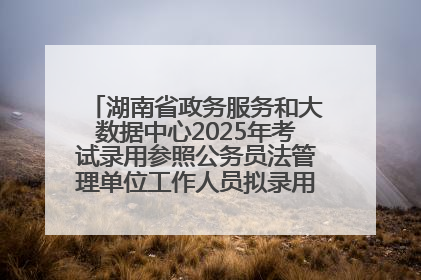 湖南省政务服务和大数据中心2025年考试录用参照公务员法管理单位工作人员拟录用人员名单公示