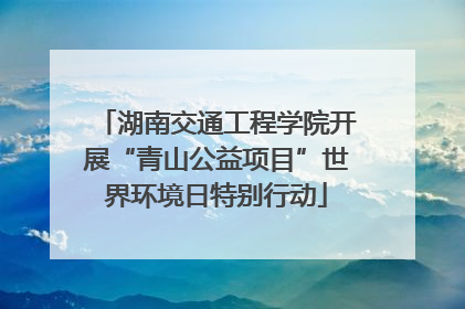 湖南交通工程学院开展“青山公益项目”世界环境日特别行动