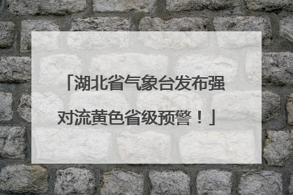 湖北省气象台发布强对流黄色省级预警！
