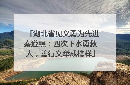 湖北省见义勇为先进秦遵照：四次下水勇救人，善行义举成榜样