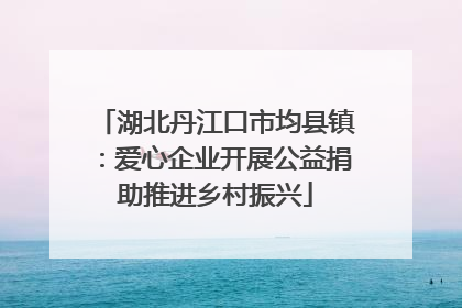 湖北丹江口市均县镇：爱心企业开展公益捐助推进乡村振兴