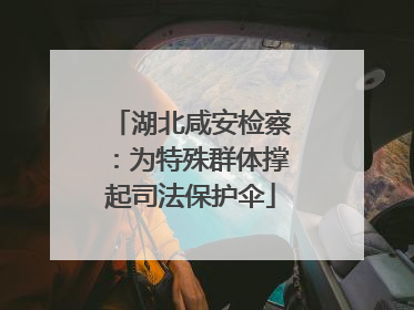 湖北咸安检察：为特殊群体撑起司法保护伞