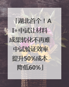 湖北首个！AI+中试让材料成果转化不再难 中试验证效率提升50%成本降低60%