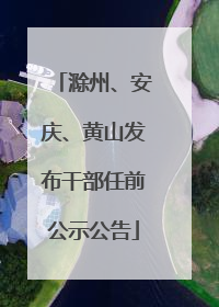 滁州、安庆、黄山发布干部任前公示公告