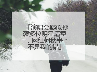 演唱会疑似抄袭多位明星造型，网红何秋亊：不是我的错