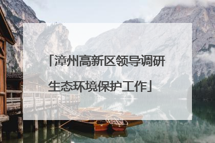 漳州高新区领导调研生态环境保护工作