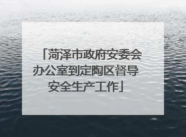 菏泽市政府安委会办公室到定陶区督导安全生产工作