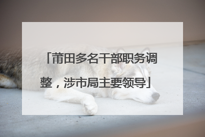 莆田多名干部职务调整，涉市局主要领导