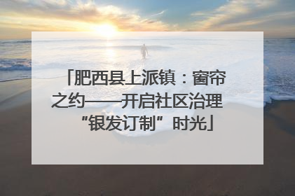 肥西县上派镇：窗帘之约——开启社区治理“银发订制”时光