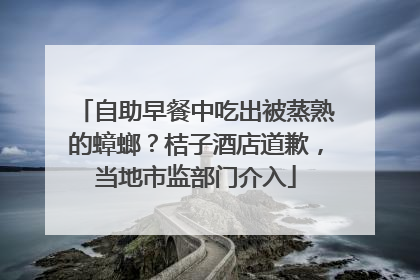 自助早餐中吃出被蒸熟的蟑螂？桔子酒店道歉，当地市监部门介入