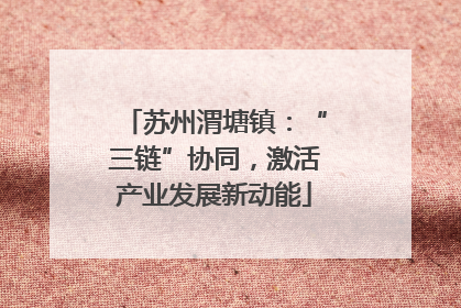 苏州渭塘镇：“三链”协同，激活产业发展新动能