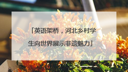 英语架桥，河北乡村学生向世界展示非遗魅力