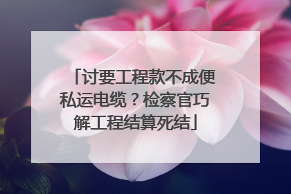讨要工程款不成便私运电缆？检察官巧解工程结算死结