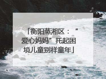 衡阳蒸湘区：“爱心妈妈”托起困境儿童别样童年