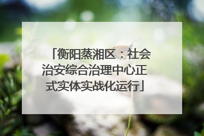 衡阳蒸湘区：社会治安综合治理中心正式实体实战化运行