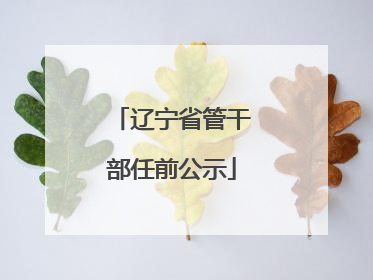 辽宁省管干部任前公示