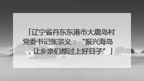 辽宁省丹东东港市大鹿岛村党委书记张宗义：“振兴海岛，让乡亲们都过上好日子”